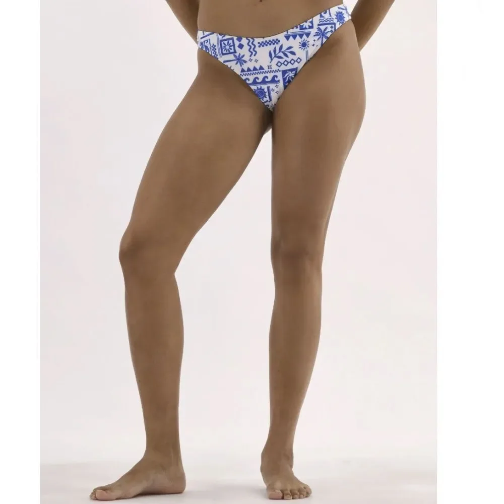 High Leg Mid Rise Cheeky Bikini Bottom Swim Size XXL